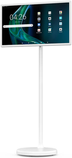 TREND Mobile Smart Screen, 24" IPS Display, 1920x1080 Resolution, 10-Point Capacitive Touch, 8GB RAM, 128GB Storage, Octa-Core Processor, Android 13, Adjustable Stand, White | TR-MS24C