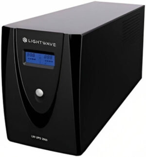 Lightwave 3000VA Uninterrupted Power Supply UPS, Cold Start Capable, Green Mode, LCD Status Display, High Online Efficiency, Pure Sine Wave, Black | LW UPS 3000VA