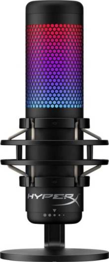 HyperX QuadCast S – RGB USB Condenser Microphone, For PC / PS4 and Mac, Anti-Vibration Shock Mount, Four Polar Patterns, Pop Filter, Podcasts, Twitch, YouTube, Discord, Black |  HMIQ1S-XX-RG/G