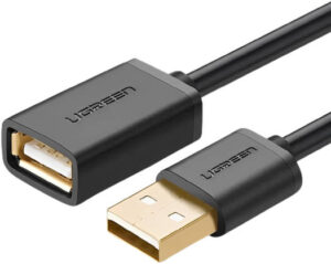 UGREEN 10317 USB 2.0 Type A Male to Type A Female Extension Cable, 3 Meter Length, 480MB/s High Speed Transfer Rate, Black | 10317