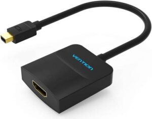 Vention Mini DisplayPort to HDMI Converter, 1080P / 3D, Audio & Video Synchronization, Multi Mode Selection, Wide Compatibility, 0.15 Meter, Black | HBCBB