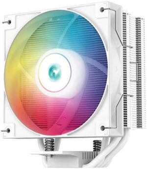 DeepCool AG400 WH ARGB Single Tower 120mm CPU Cooler, 4 Heat Pipes, 500-2000 RPM High Efficiency Fans, 75.89 CFM Airflow, Hydro Bearing, LGA1700/1200/1151/AM4/AM5, White | R-AG400-WHANMC-G-2