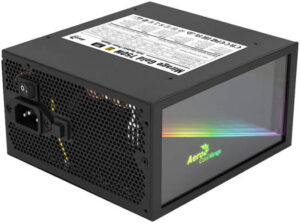 Aerocool Mirage Gold 750W Full Modular PC Power Supply, 80Plus Gold Certified, Infinity Mirror RGB Lighting, 120mm Hgh-pressure Fan, DC-to-DC  Circuit, Japanese Capacitors, Black | ACPG-MF75FKC.11