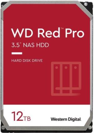 WD Red Pro 12TB SATA III 3.5" Internal NAS HDD, 256 MB Cache, 7200 RPM Speed, Up to 217 MB/s Sustained Transfer Rate, NASware 3.0 Technology 1 Million Hours MTBF | WD121KFBX