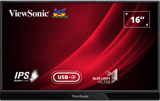 Viewsonic VG1655 16" FHD IPS Portable Monitor, 6.5ms Response Time, 16.2M Display Colors, 2x 0.8W Speakers, 2 Way Powered 60W USB C, Eye Care, Dual Speakers, Built in Stand with Cover, Black | VG1655 - Image 6