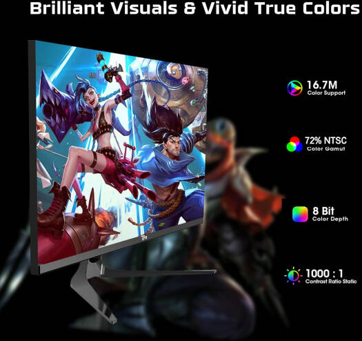 Twisted Minds TM27QHD180IPS Blaze Series Gaming Monitor, 27" QHD IPS Display, 180Hz Refresh Rate, 0.5ms Response Time, HDR Ready, 16.7M Colors, Black | TM27QHD180IPS - Image 5