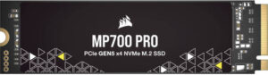 Corsair 4TB MP700 PRO NVMe PCIe 5.0 M.2 Internal SSD, 12400 MB/s Sequential Read Speeds & 11800 Sequential Write Speeds, 3D TLC NAND Technology, 1.6 Million Hours MTBF, Black | CSSD-F4000GBMP700PNH