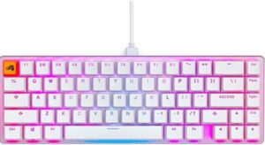 Glorious GMMK V2 Pre-Built Modular Mechanical Keyboard, ABS Doubleshot Keycaps, 65% Layout, 67 Keys, Fox Linear Switch, USB-C Interface, 5-Pin Hotswap Support, White | GLO-GMMK2-65-FOX-W
