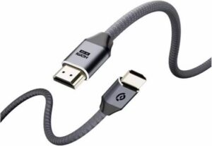 Powerology 8K HDMI Braided Cable, 3M, 24K Gold Plated Connectors, 10K Resolution, Dolby Atmos, eARC, Portable & Lightweight, Durable Aluminum-Alloy Shell for Top Performance, Gray, PWHDC3M-GY