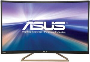 ASUS VA326H Curved Gaming Monitor, 31.5” FHD VA Display, 144Hz Frame Rate, 4ms (GtG) Response Time, 16:9 Aspect Ratio. 1800R Curavture, Built-In Speaker, Flicker Free, Low Blue Light, Black | VA326H