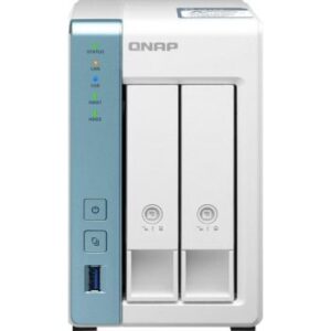 QNAP 2 Bay NAS Server, Alpine AL-314 Processor, Quad-Core 1.7 GHz, 4GB SO-DIMM DDR3 RAM, 2.5 GbE LAN (Without Hard Drive) | TS-231P3-4G
