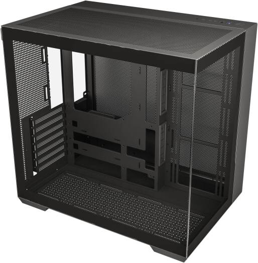 KGaming C708 Mesh Mid Tower Computer Case, Up to 360mm Radiator & 10x Fans Support, Double Sided Tempered Glasses, Bottom Anti-Dust Filter, Front Tempered Glass with Silk Print, Black | C708 - Image 2