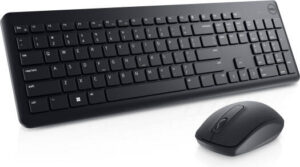 Dell 580-AKFZ Wireless Keyboard and Mouse with USB Wireless Receiver, 2.4 GHz Wirteless Connectivity, 1000 dpi Resoulution, 3 Optical, English - US QWERTY, Black |580-AKFZ
