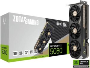 ZOTAC GAMING GeForce RTX 5080 SOLID CORE Graphics Card, 16GB GDDR7 256-Bit Memory, 2617 MHz Engine Clock, 30 Gbps Memory Clock, 10752 CUDA Cores, PCI Express 5.0 x16 | ZT-B50800D2-10P