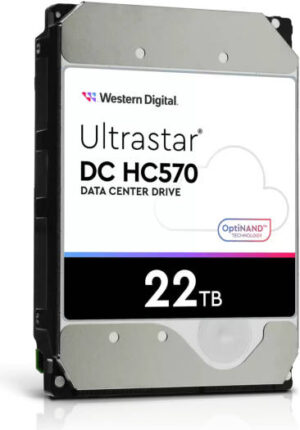 WD 22 TB Ultrastar DC HC570 3.5" SATA 6Gbps Internal Data Center HDD,Up to 600 MB/s Data Transfer Rate, 512MB Cache, 2.5 Million Hours MTBF, 600000 Load/Unload Cycles | 0F48155- WUH722222ALE6L4