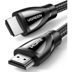 UGREEN 8K HDMI 2.1 Ultra High Speed Cable, Supports 4K@240Hz and 8K@60Hz, 48Gbps Bandwidth, Male-Male with Braided, Support 3D And Lip Sync, 48 Gbps, Nickle Plated, 3 Meter Length, Black | 80404