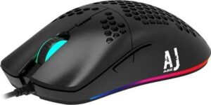 Ajazz AJ390R Lightweight Honeycomb RGB Wired Gaming Mouse, 7 Adjustable 3325 16000 DPI Pixart Optical Sensor, 10 Modes RGB Lighting, Programmable 7 Buttons, Only 69G | AJ-390R