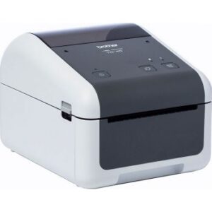 Brother Professional Label Printer, 203 Dpi Resolution, 203.2mm/sec Print Speed, Mirror Printing, USB Connectivity, White - Black | TD-4410D
