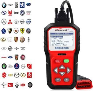 KONNWEI OBD2 Scanner Professional Car OBD II Scanner Auto Diagnostic Fault Code Reader Automotive Check Engine Light Diagnostic O2 Sensor EOBD Scan Tool for All OBDII Protocol Cars Since 1996 (KW818)