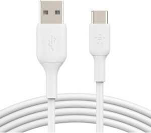 Belkin BOOST CHARGE USB C to USB A Cable, USB C Fast Charging, Sync Cable, Durable Cord, for Nintendo Switch Apple, Android, Windows, PCs and Desktops, 1 Meter, White | CAB001bt1MWH