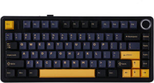 AULA F75 Gasket Wireless 75% Mechanical Keyboard, 80 Keys, 1000Hz Polling Rate, RGB Lighting, Hot Swappable, Reaper Switch, NKRO, 4000mAh Battery, Tri-Mode, Black/DarkBlue/Orange | F75