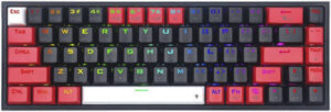 Redragon K631RGB Wired/Wireless Castor Pro Mech Gaming Keyboard, 68 Keys, 2.4G+Bluetooth+Wired Triple Mode Connect, Detachable Type-C to USB, Anti-Ghosting, HUANO Red Switch, Black | K631RGB-PRO-BRW