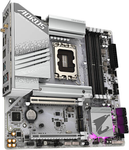 GIGABYTE Z790M Aorus Elite AX Ice Micro ATX LGA 1700 Motherboard, Intel Z790 Chipset, 4x DDR5 DIMM Slots, Up to 256GB Max Memory, 1x PCIe 5.0 x16, 3x Gen 4 M.2 Slots, White | Z790M-A-ELITE-AX-ICE - Image 4
