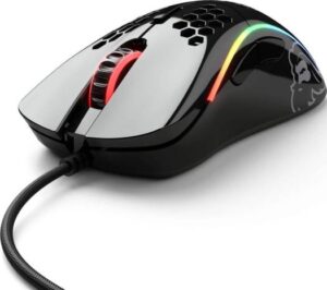 Glorious Model D- (Minus) Gaming Mouse, 12,000 DPI Sensitivity, Omron Mechanical Rated For 20 Million Clicks, 6 Prog Buttons, 16.8 Million Color RGB, Glossy Black | GLO-MS-DM-GB