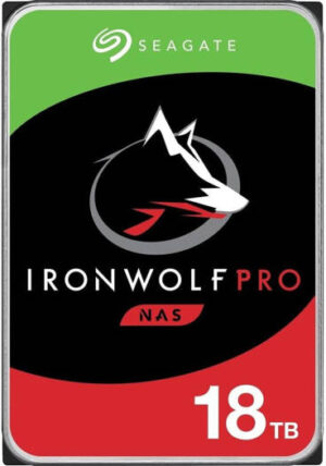 Seagate 18TB IronWolf Pro SATA III Internal NAS HDD, 3.5" Form Factor, 7200 RPM Speed, 256MB Cache Memory, Up to 24-Drive Bay Supported, 1.2 Million Hours MTBF | ST18000NE000 / ST18000NT001