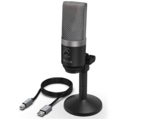 Fifine USB Microphone, 50-15kHz Frequency Response, -46±3dB (at 1kHz) Sensitivity, 66dB S/N Ratio, USB 2.0 Connection | K670