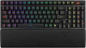 ASUS ROG Strix Scope II 96 RX Wireless Mechanical Keyboard, RX Blue Switch, Sound-Dampening Foam, ABS Keycaps, Tri-Mode Connectivity, English - Arabic Layout, Black | 90MP03S2-BKCA00