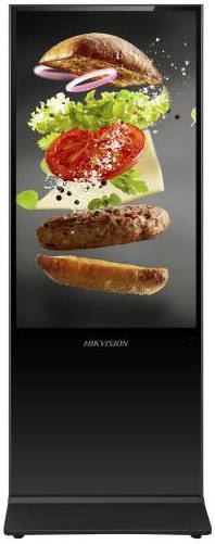 Hikvision Floor Standing Digital Signage, 54.6" 4K UHD Display, 60Hz Refresh Rate, 6.5ms Response Time, 2x Built-In Speaker, Wi-Fi, Bluetooth 4.2, LAN Network Connectivity, Black | DS-D6055UL-B/S
