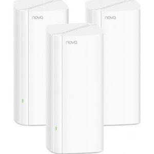 Tenda Nova MX6 AX1800 Mesh Wi-Fi 6 System Router, 4x3 dBi Antenna, AC 100-240V Input, DC 12V 1.5A Output, Beam Forming, MU-MIMO, White, 3 Pack | MX6
