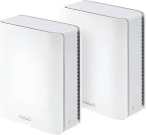 ASUS ZenWiFi BT10 Router, WiFi 7 Tri-band Mesh, x8 Internal Antennas, Multi-link Operation, 2.4GHz/5GHz/6GHz Operating Frequency, Pack of 2, White | 90IG08Y0-MO3C40