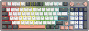 Fantech Atom Pro96 95% Mechanical Gaming Keyboard, 96 Keys, Hotswappable Keys, 22 RGB Lighting Modes, Anti-Ghosting Keys, Blue Switch, Adjustable Feet, 2.4GHz, BT5.0, Wired, 3000mAh, Saturn | MK914