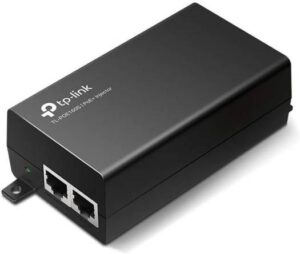 TP-LINK TL-PoE160S 802.3at/af Gigabit Injector Non-PoE to PoE Adapter Supplies PoE (15.4W) or PoE+ (30W) Plug & Play Desktop/Wall-Mount Distance Up to 328 ft. UL Certified, Black