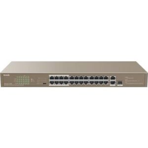 Tenda TEF1126P 24-Port PoE Switch, 8.8 Gbps, 4M Buffer, Rackmount, 135W Power Output | TEF1126P-24-250W
