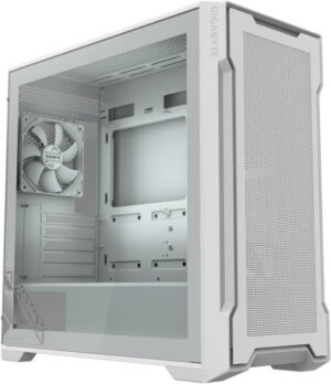 Gigabyte C102 Glass Ice Micro ATX Computer Case, 2x Pre-Installed 120mm Fans, Up to 360mm Radiator Support, 10x Fan Support, Dust Filters, 4mm Tempered Glass Side Panel, Ice | C102GI-M-ATX