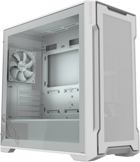 Gigabyte C102 Glass Ice Micro ATX Computer Case, 2x Pre-Installed 120mm Fans, Up to 360mm Radiator Support, 10x Fan Support, Dust Filters, 4mm Tempered Glass Side Panel, Ice | C102GI-M-ATX