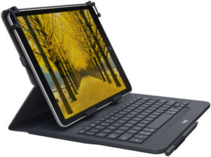 Logitech Universal Folio Keyboard & Folio Case, For 9-10" Tablets, Solid Build, Long Lasting Protection, Two Year Battery Life, Compatible With Apple / Android / Windows Tablets, Black | 920-008341