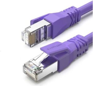 Vention Cat.6a S/FTP Patch Cord, 26AWG, Up to 10Gbps Data Transmisson, OFC Standard, RJ45 Plug, PVC Enclosure, Copper Conductor, 1M Cable Length, Purple | IBMVF