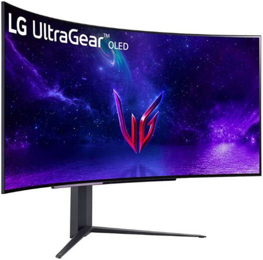 LG 45GR95QE-B 45'' UltraGear WQHD OLED Curved Monitor, 240Hz Refresh Rate, 0.03ms Response Time, 21:9 Aspect Ratio, 1.07B Color Depth, 178º Viewing Angle, HDR 10, Black | 45GR95QE-B - Image 2