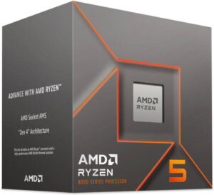 AMD Ryzen 5 8400F AM5 Desktop Processor, 6 Cores & 12 Threads, 4.7 GHz Max Boost Clock, 6MB L2 & 16MB L3 Cache, DDR5-5200 Memory, Zen 4 Architecture, Includes Wraith Stealth Cooler | 100-100001591BOX