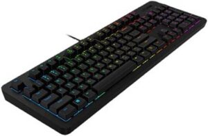 Lenovo Legion K300 RGB USB Wired Gaming Keyboard, Membrane Switches, Up to 24 Anti Ghosting Keys, 20M Clicks Lifecycle, Dynamic 5 Zone RGB, Multimedia Fn Keys, ENG & ARB Layout, Black | GY40Y57722