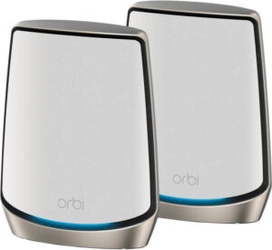 NETGEAR Orbi RBK862S Wireless Tri-Band 2-Piece Mesh Wi-Fi System, AX6000 Router with 1 Satellite Extender, Up to 6Gbps Speed, Up to 5400 sqft Coverage, 10Gig Port, White | ‎RBK862S-100APS