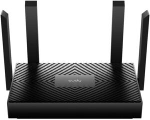 Cudy WR1500 Dual-Band Gigabit Wi-Fi Router, 1201 Mbps (5 GHz) + 300 Mbps (2.4 GHz), 4 Fixed Antennas, Beamforming, 1 GHz CPU, 128MB RAM, 4 Gigabit Ports, Wall-Mount/Desktop | WR1500