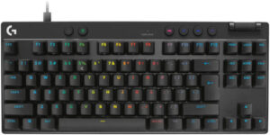 Logitech PRO X TKL RAPID Wired Mechanical Keyboard, Magnetic Analog Switches, Rapid Trigger, LIGHTSYNC Technology, Wired Connectivity, English (US) Layout, Black | 920-013233