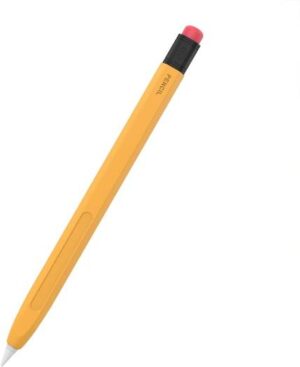 Blupebble Silicone Pencil Skin for Apple Pencil 2nd Gen, Soft Silicone, Supports wireless Charging, Double Tap Surface, Cap for Protection, Yellow | BP-SPSKING2-YL