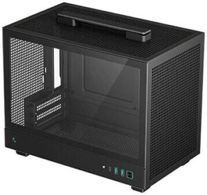DeepCool CH160 BK Mini-ITX Computer Case, ABS+SPCC+Tempered Glass Materials, 3 Expansion Slots, x2USB3.0/Audio/1xGen2 Type-C Port, Black | R-CH160-BKNGI0-G-1