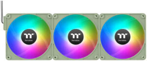 Thermaltake CT120 EX ARGB Sync PC Cooling Fan, 120mm Sizes, Standard Blades, 2000 RPM Fan Speed, 68 CFM Fan Airflow, Hydraulic Bearing Type, Pack of 3, Matcha Green | CL-F196-PL12MG-A